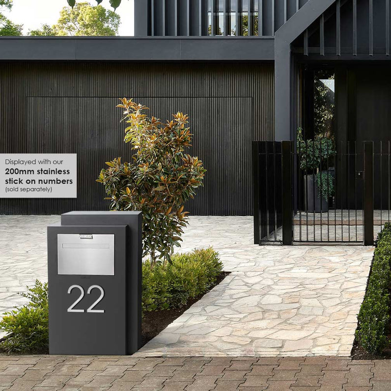 Monte Carlo Parcel Pillar Letterbox - Stainless Steel