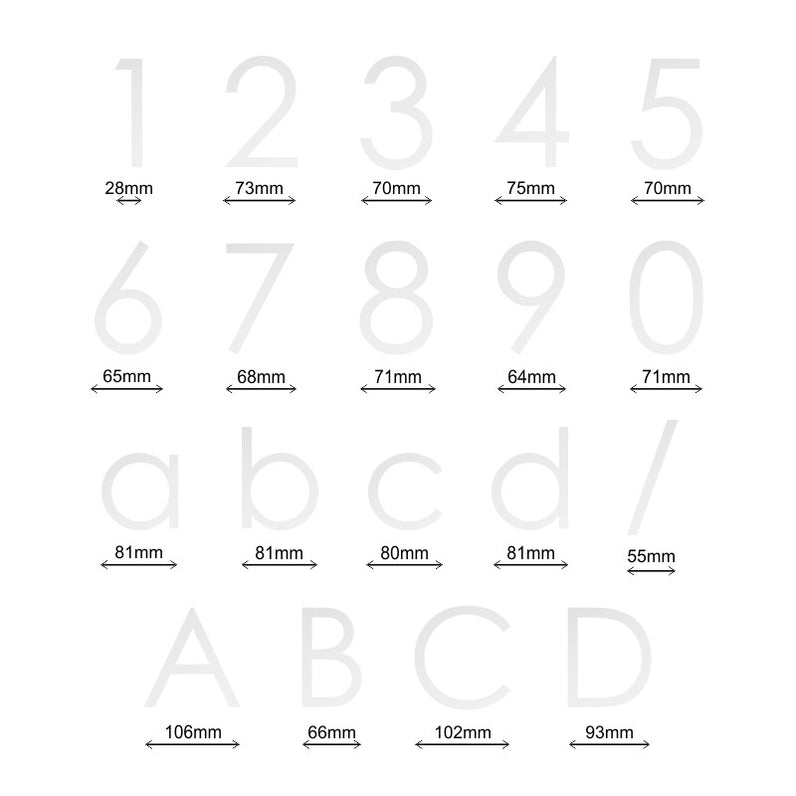 Decal Sticker House Numbers 110mm - Reflective