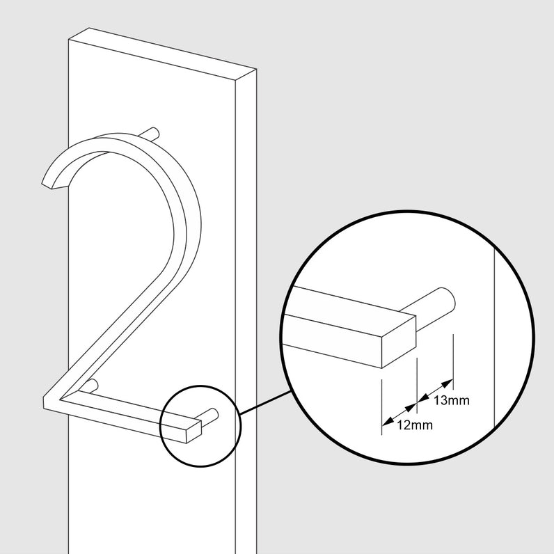 Stud Mount House Numbers 125mm - Black