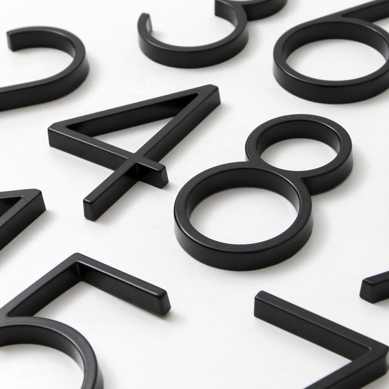 Stud Mount House Numbers 125mm - Black