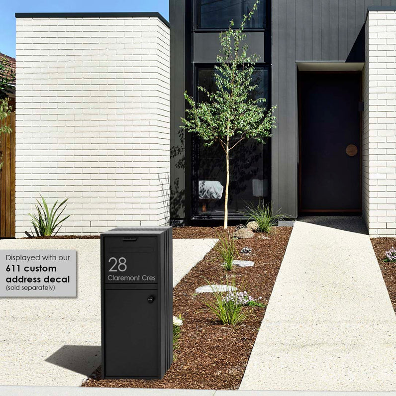 Bondi Parcel Pillar Letterbox - Black