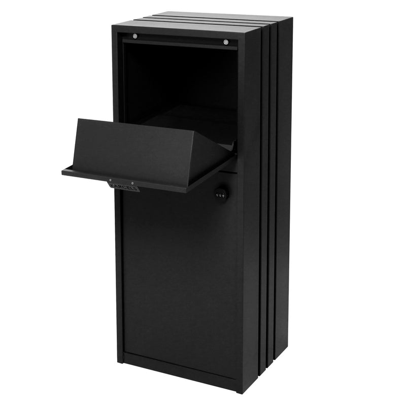 Bondi Parcel Pillar Letterbox - Black