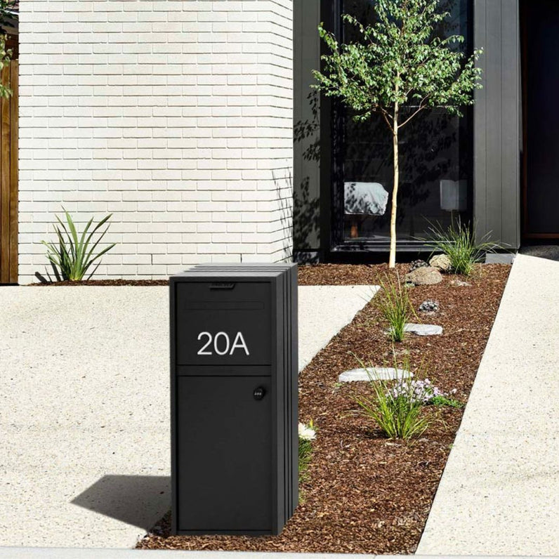 Bondi Parcel Pillar Letterbox - Black