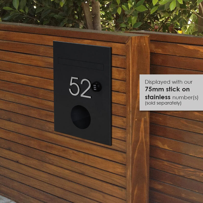 Monza Parcel Fence Letterbox - Black