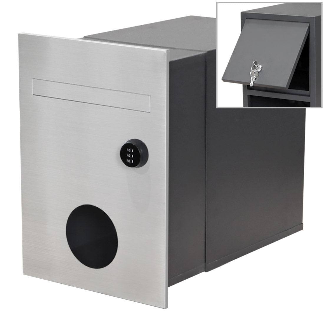 Monza Parcel Brick Front Open Letterbox - Stainless Steel