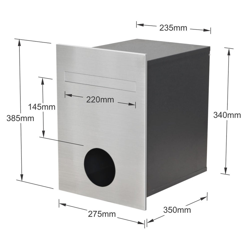 Monza Fence Letterbox - Stainless Steel