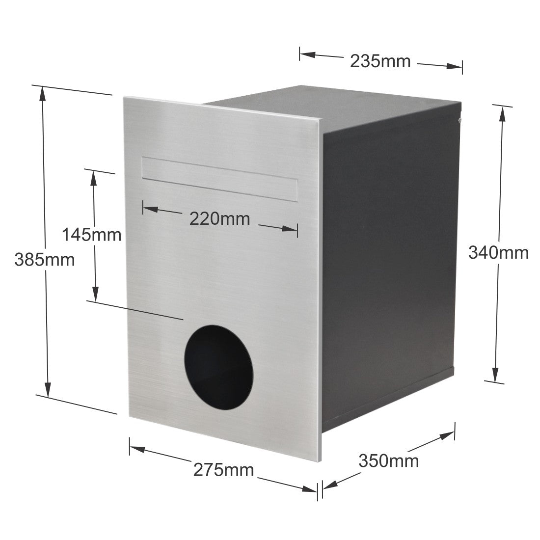 Monza Fence Letterbox - Stainless Steel