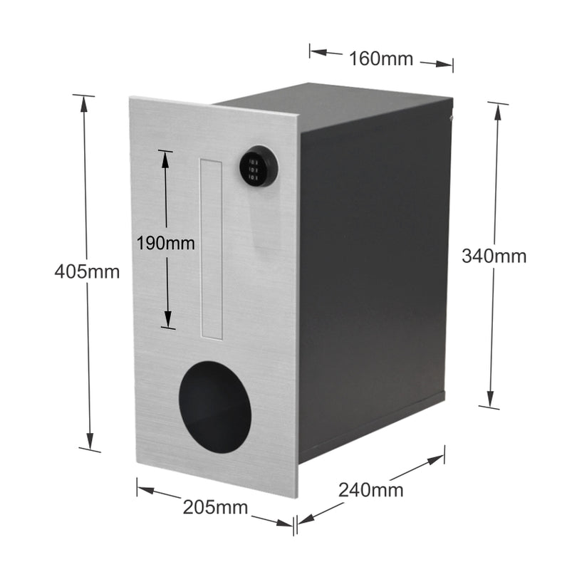 Amalfi Parcel Fence Letterbox - Stainless Steel