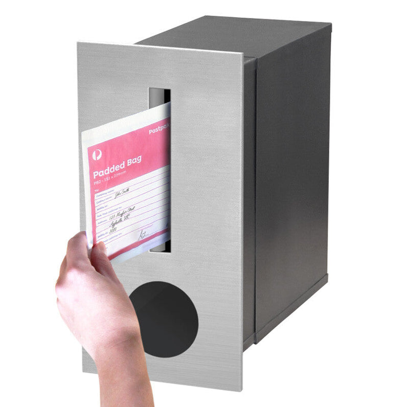 Amalfi Brick Letterbox - Stainless Steel/White