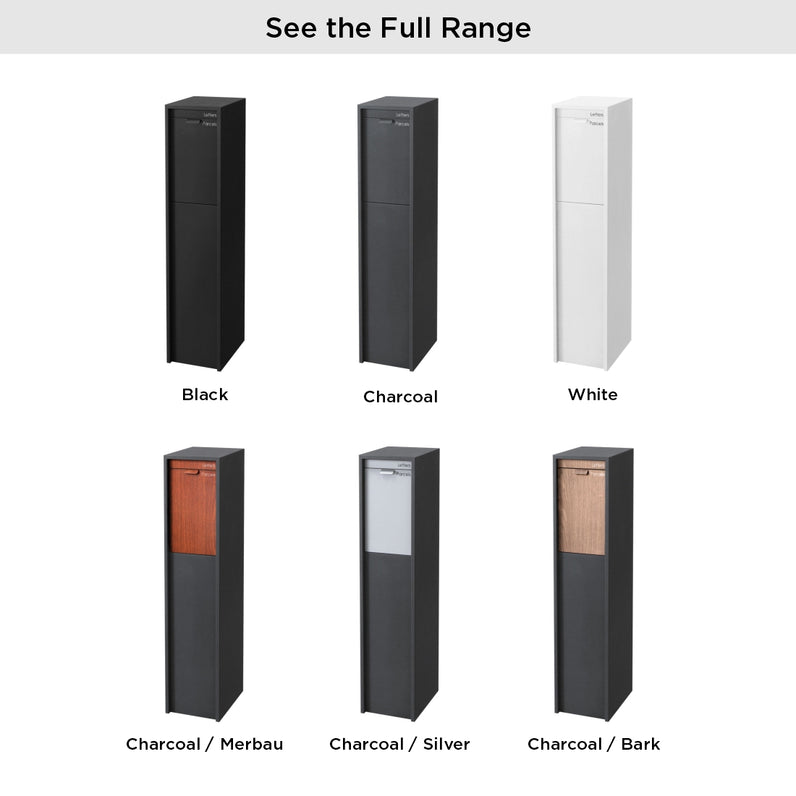Austin Parcel Pillar Letterbox - Black