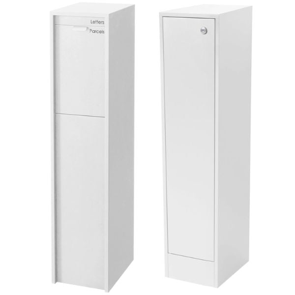 Austin Parcel Pillar Letterbox - White