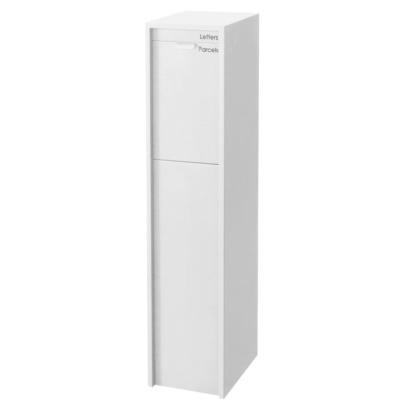 Austin Parcel Pillar Letterbox - White