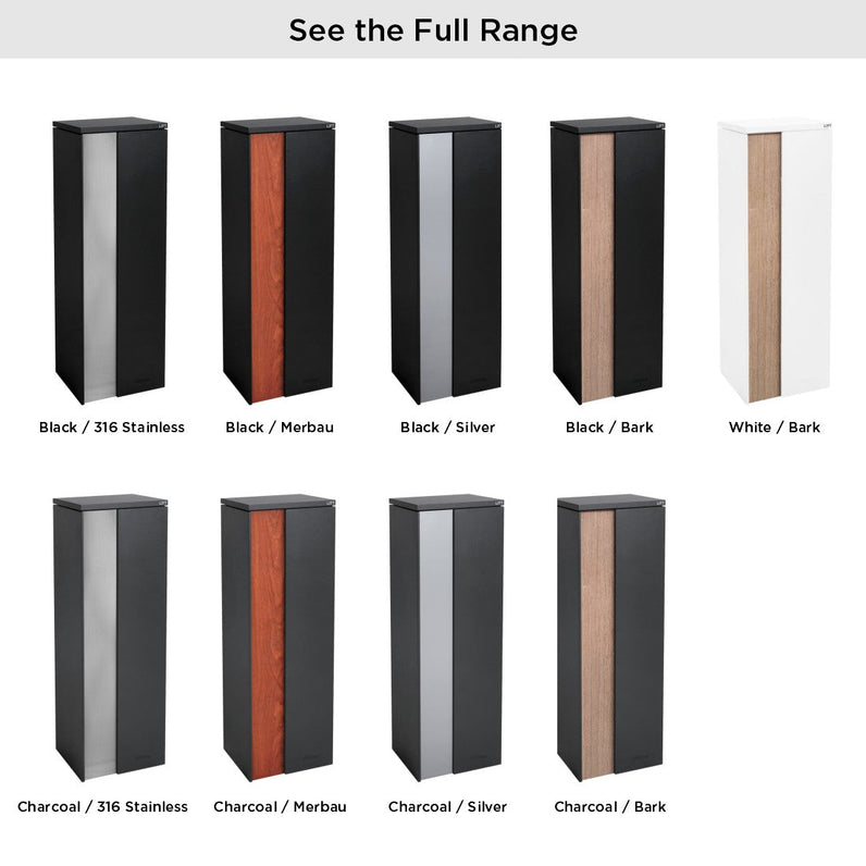 Ascot Parcel Pillar Letterbox - Charcoal/Merbau