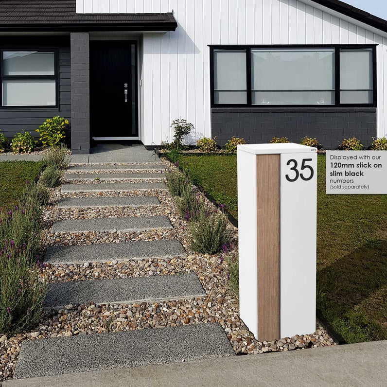 Ascot Parcel Pillar Letterbox - White