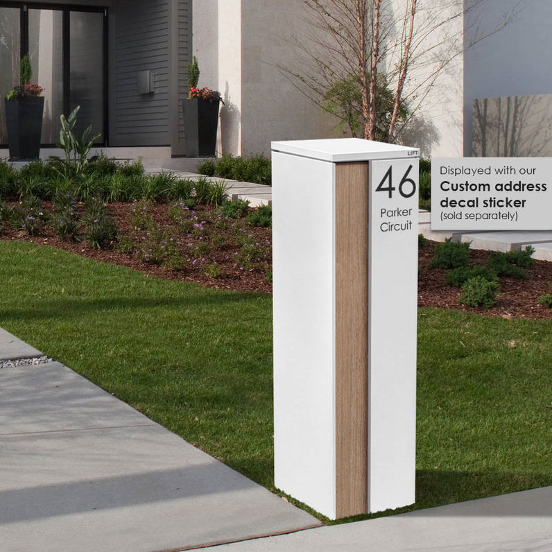 Camden Large Parcel Pillar Letterbox - White