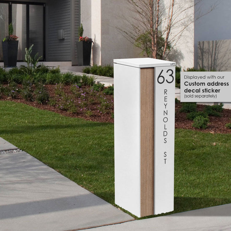 Camden Large Parcel Pillar Letterbox - White