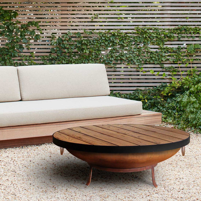 Fire Pit Timber Table 90