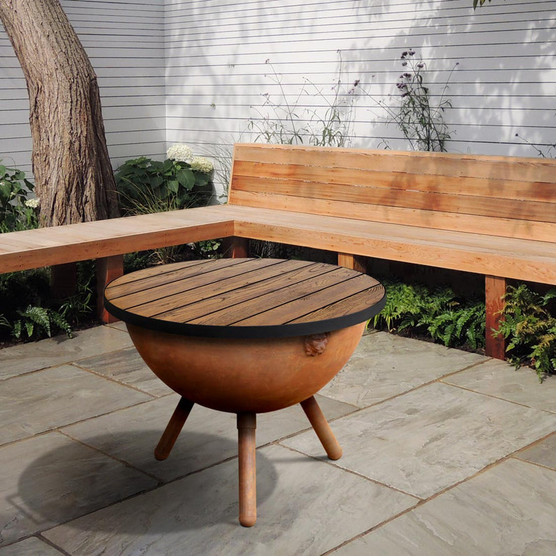 Fire Pit Timber Table 80