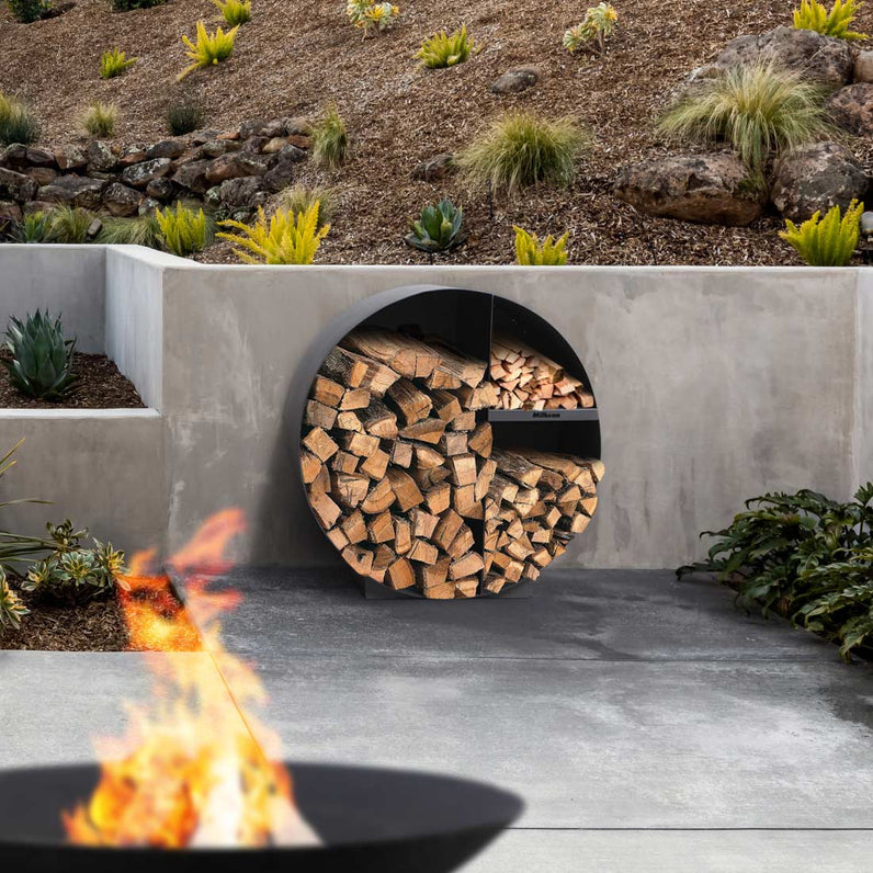 Round Firewood Storage - Black