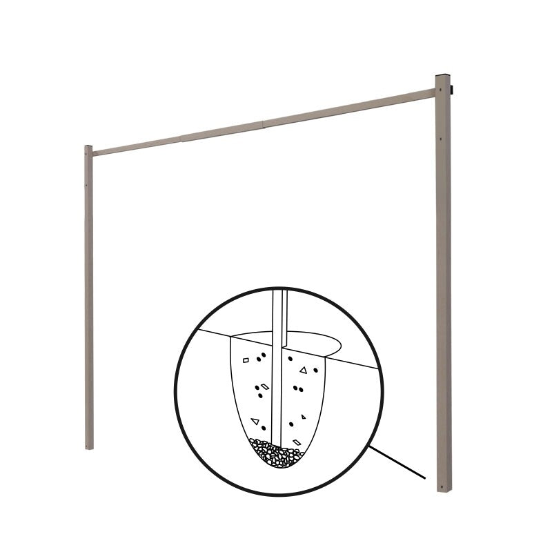 Ground Mount Clothesline Kit 1 -Taupe