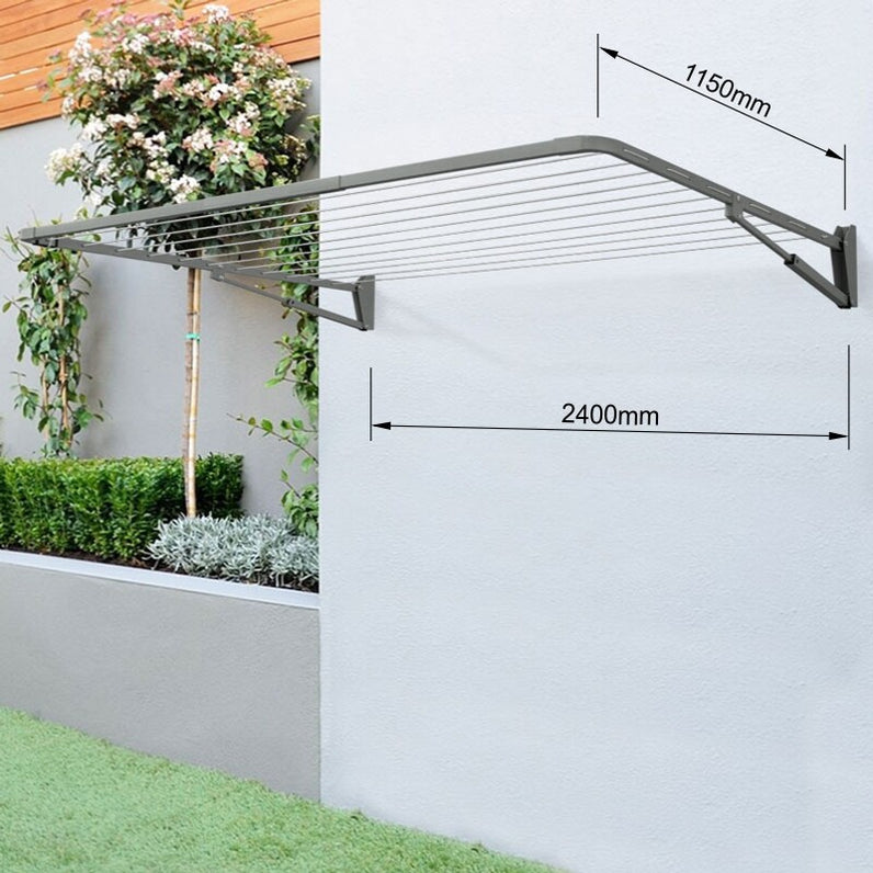 11 Line Folding Wall Mount Clothesline - Small/ Med Family