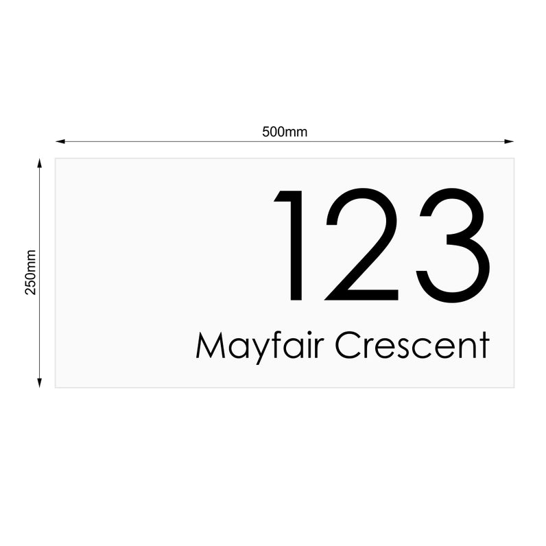 White Custom House Sign Extra Large - Black Decal