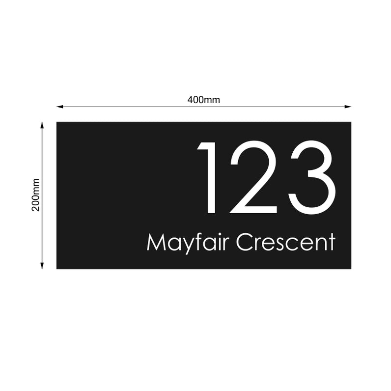 Black Custom House Sign Large - White Decal