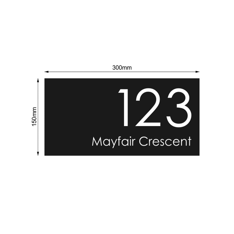 Black Custom House Sign Medium - White Decal