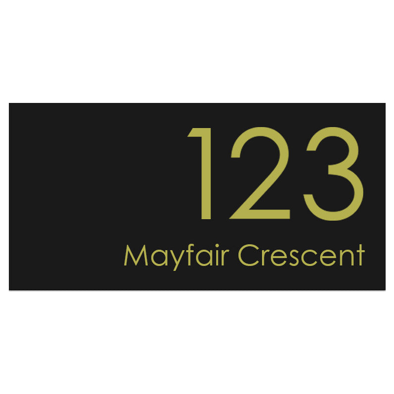 Black Custom House Sign Extra Large - Gold Decal