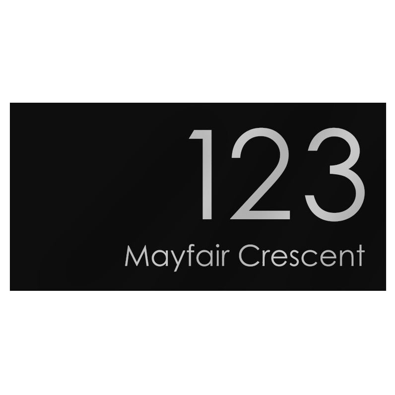 Black Custom House Sign Extra Large - Silver Decal