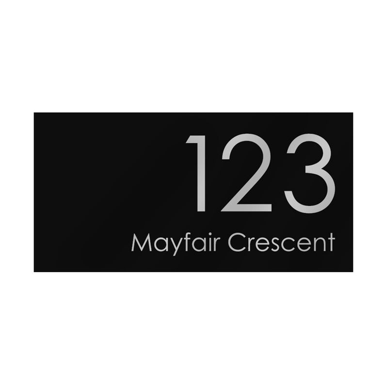 Black Custom House Sign Large - Silver Decal