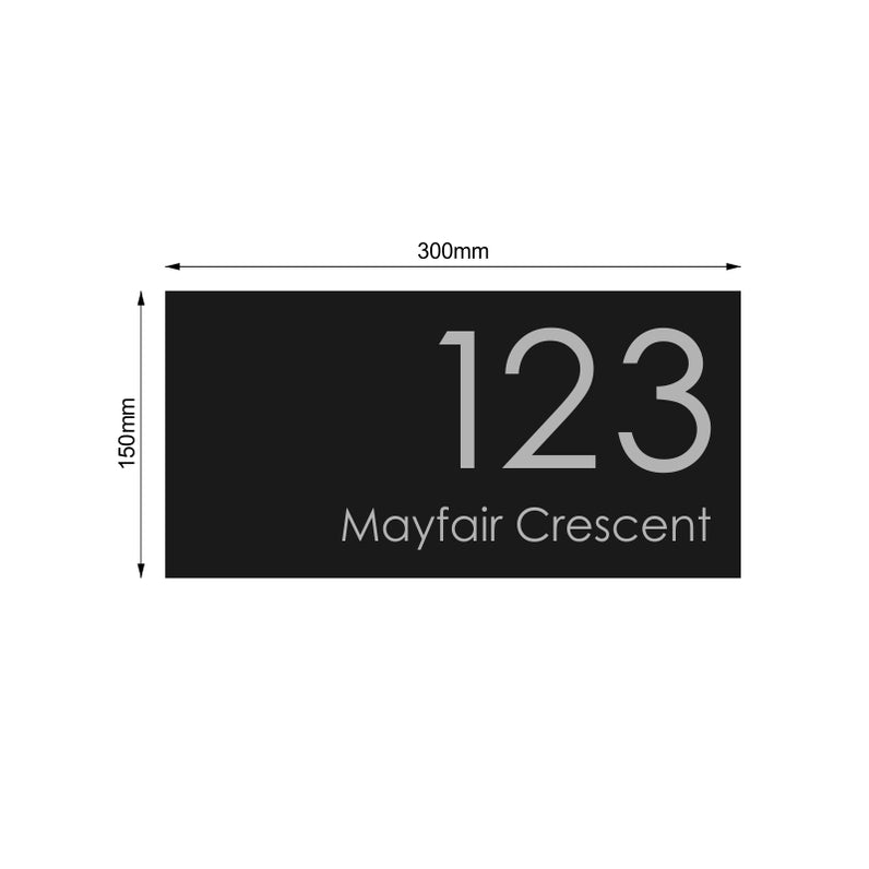 Black Custom House Sign Medium - Silver Decal