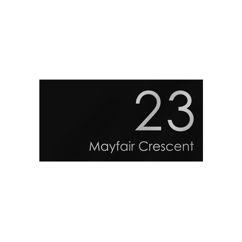 Black Custom House Sign Medium - Silver Decal