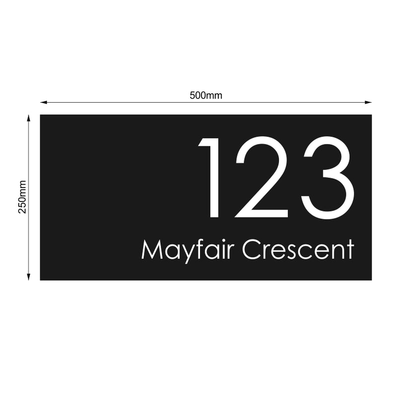 Black Custom House Sign Extra Large - White Decal