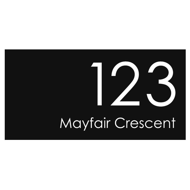 Black Custom House Sign Extra Large - White Decal