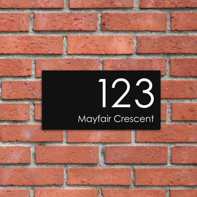 Black Custom House Sign Large - White Decal