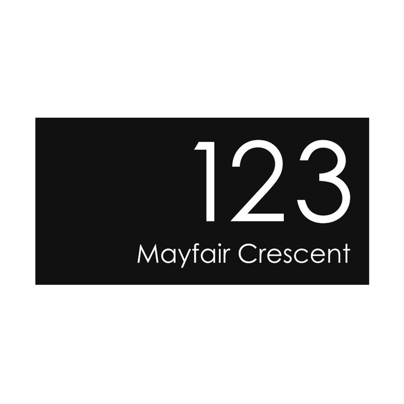 Black Custom House Sign Large - White Decal