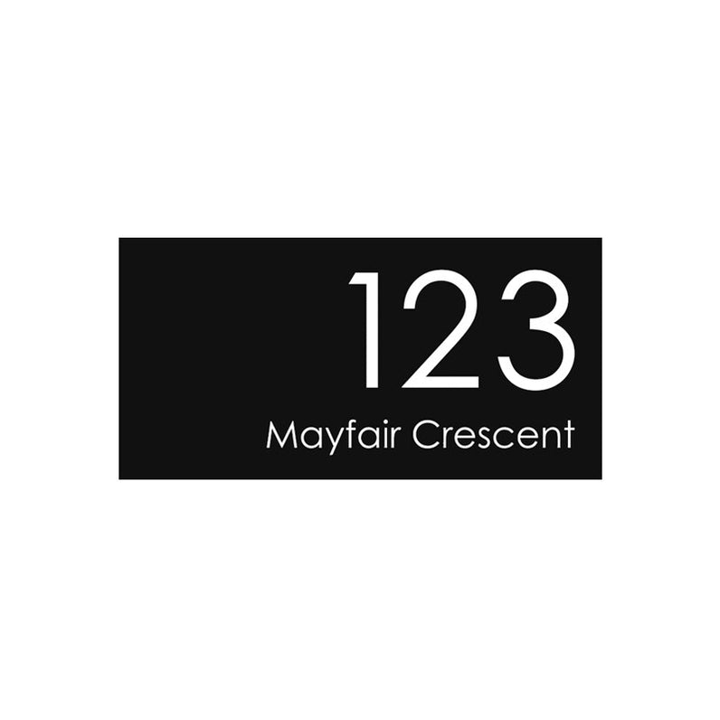 Black Custom House Sign Medium - White Decal