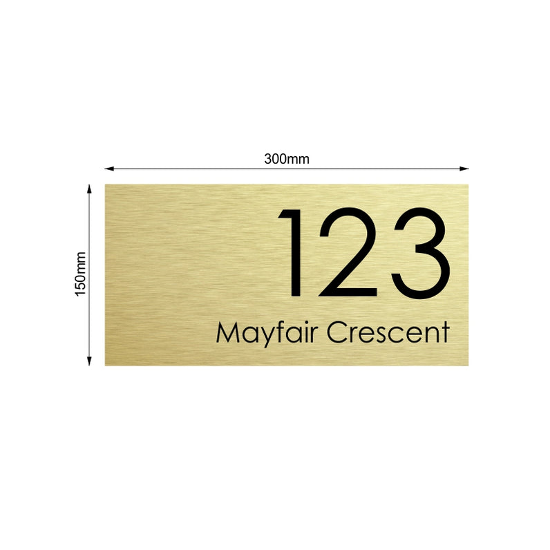 Gold Custom House Sign Medium - Black Decal