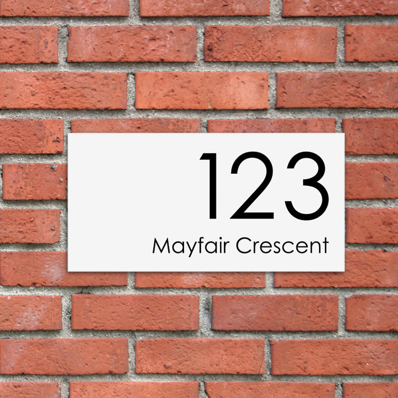 White Custom House Sign Extra Large - Black Decal