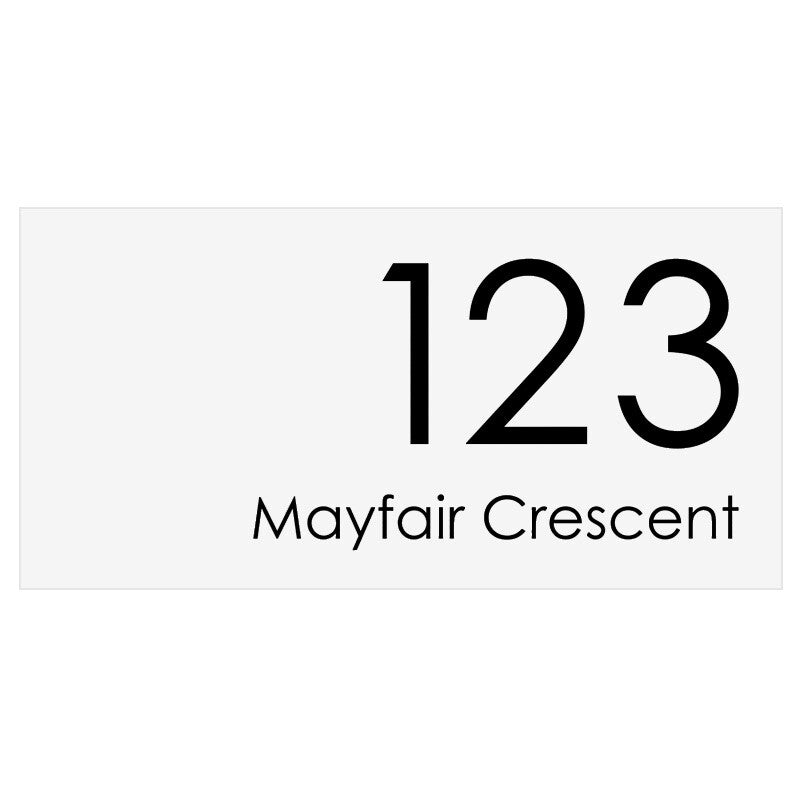 White Custom House Sign Extra Large - Black Decal