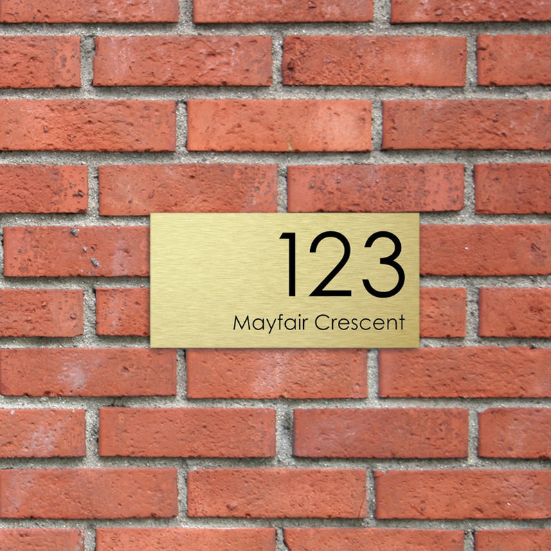 Gold Custom House Sign Medium - Black Decal