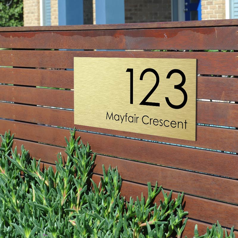 Gold Custom House Sign Extra Large - Black Decal