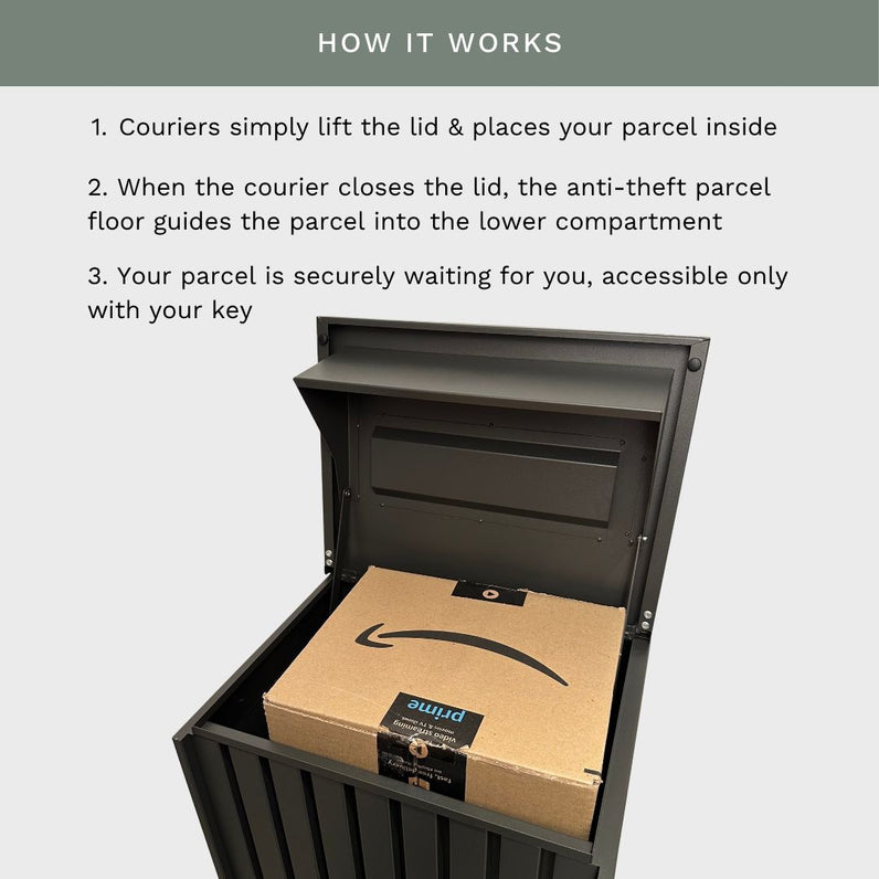 Noosa Parcel Pillar Letterbox - White