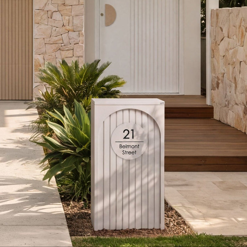Cove Solar - White Parcel Pillar Letterbox