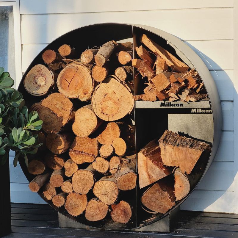 Round Firewood Storage - Black