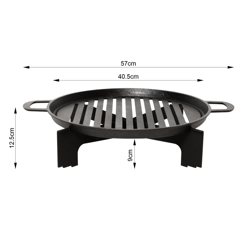 Sahara Fire Pit Cast Iron Grill