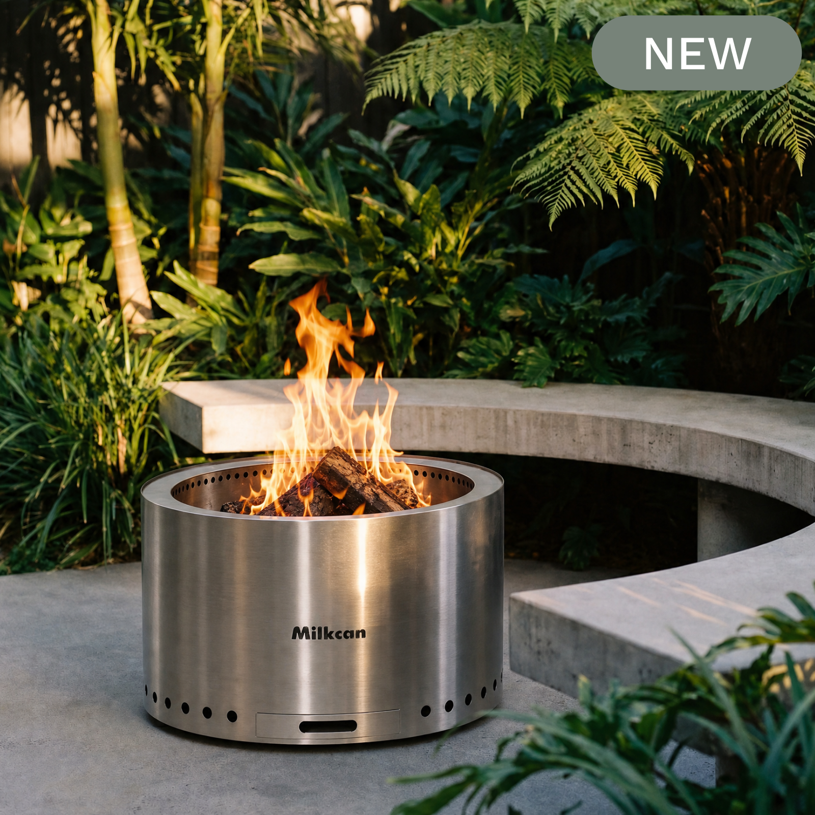 Sahara 70 Low Smoke Fire Pit - Stainless Steel