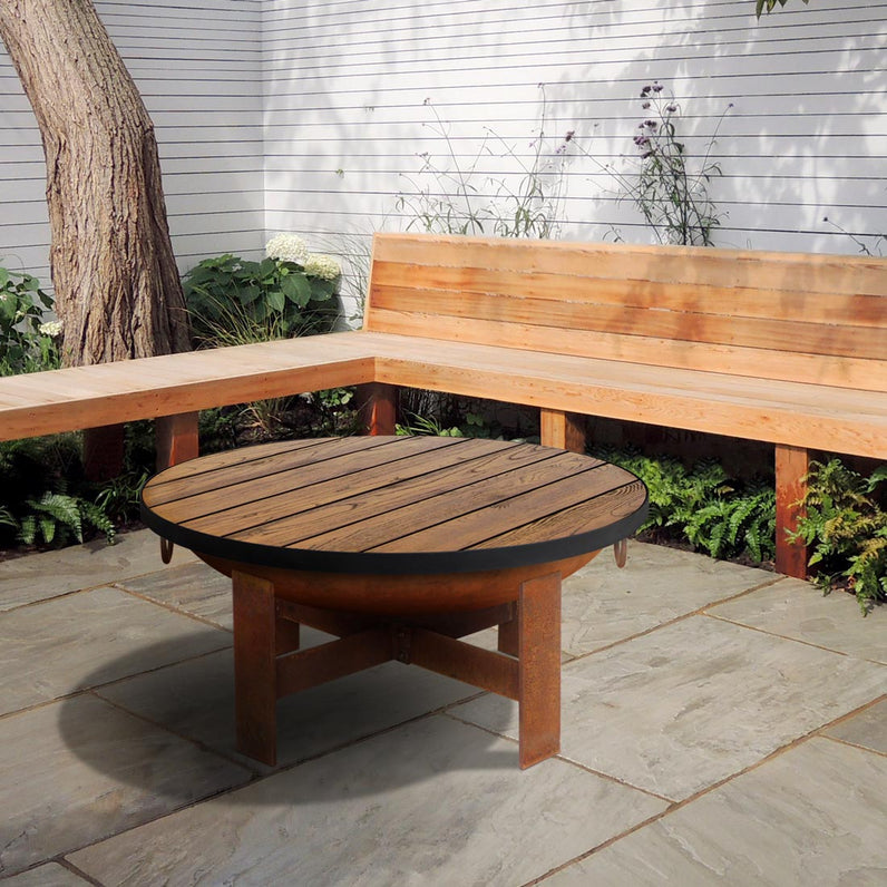 Fire Pit Timber Table 90
