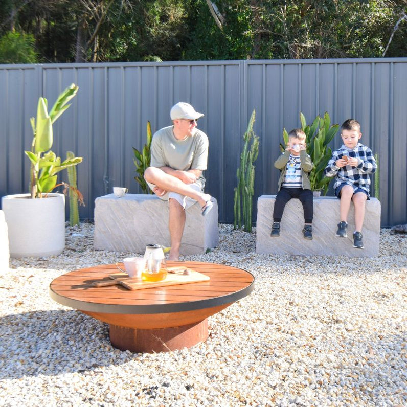 Fire Pit Timber Table 100